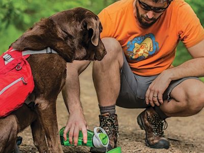 Wasserflasche mit Becher für den Hund