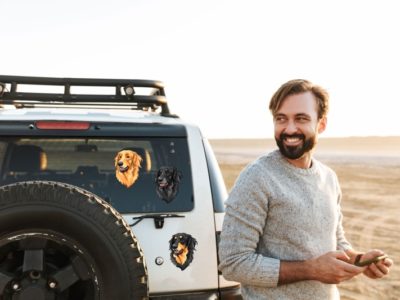 Hovawart Aufkleber auf einem Auto