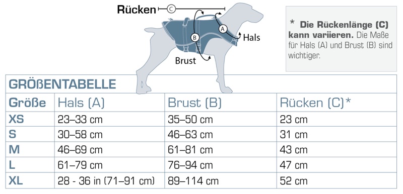 Größe Schwimmweste Hovawart